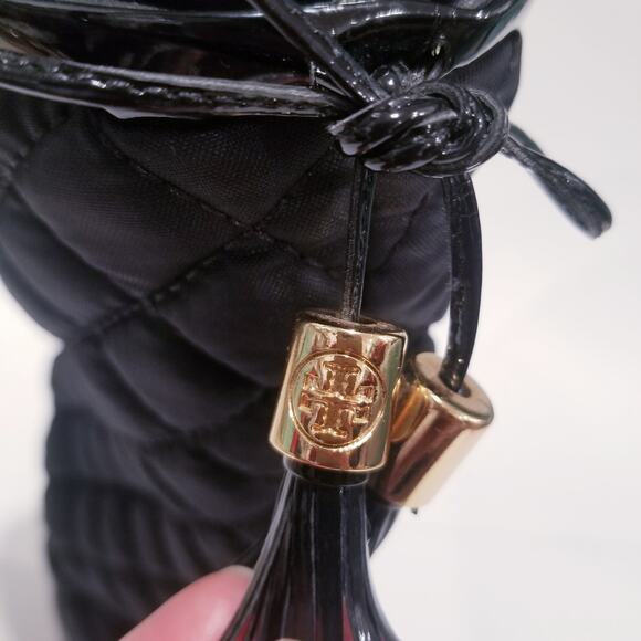 Tory Burch Gigi Black Quilted Tassels Boots - Picture 4 of 10